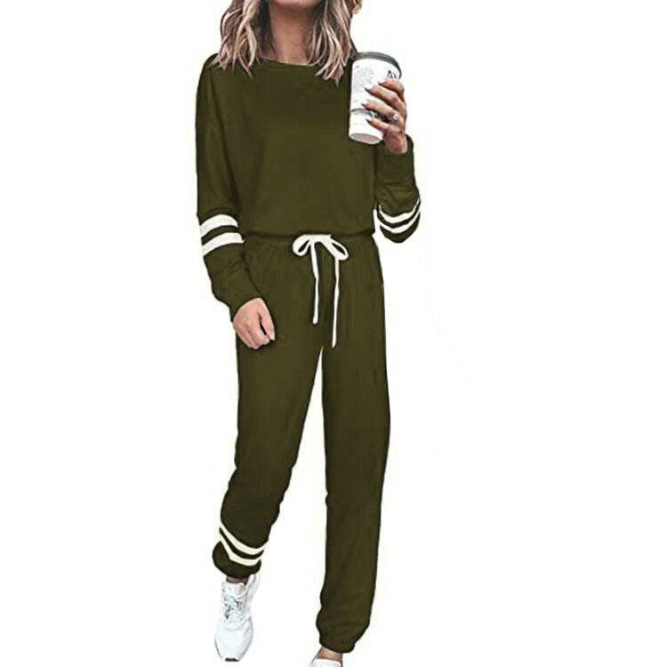 Women's Clothing Plus Size Loose-fitting Solid Color Long Sleeves Casual Suit - Clothing Personality