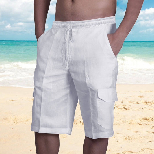 Multi Pocket Tie Men's Beach Cargo Pants - Clothing Personality