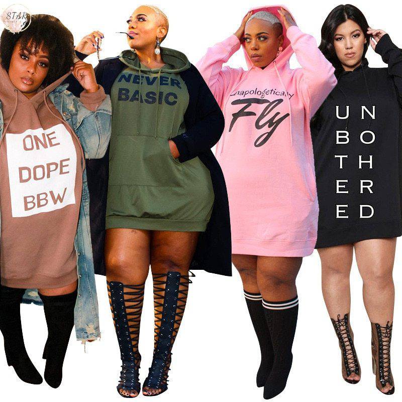 Simple Fashion Plus Size Ladies Sweater Dress - Clothing Personality