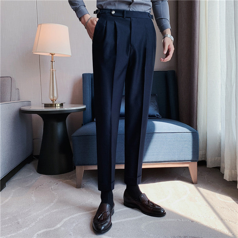 Slimming Belted Casual Pants - Trendy Suit Pants for Men