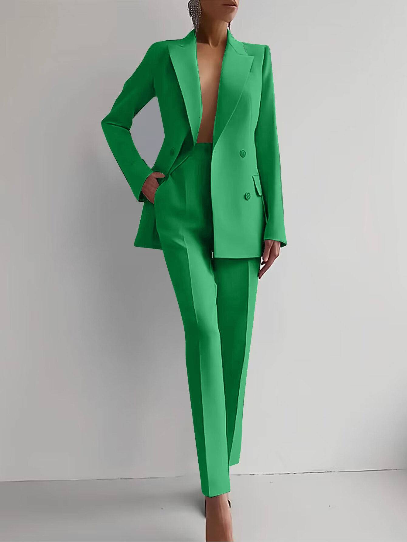 Women's Business Suit Two-Piece Outfit Blazer and Pants Set Business Suit Office Fashion Casual Business Attire Women's - Clothing Personality