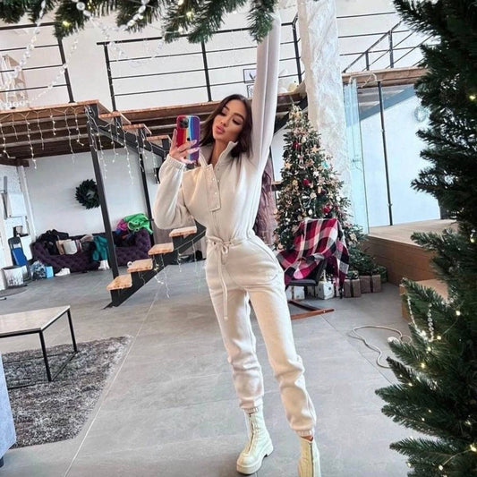 Stand-up Collar Cinched European And American Leisure Jumpsuit - Clothing Personality