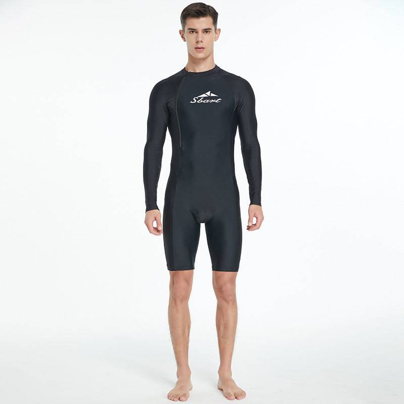 Men's One-piece Swimsuit Tight Long Sleeve Sun Protection Quick-drying - Clothing Personality