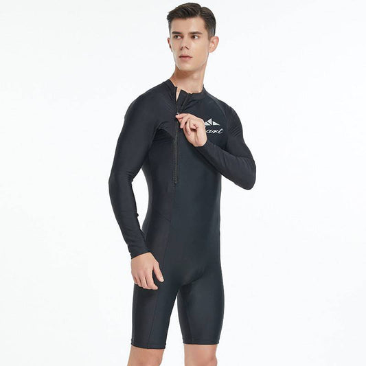 Men's One-piece Swimsuit Tight Long Sleeve Sun Protection Quick-drying - Clothing Personality