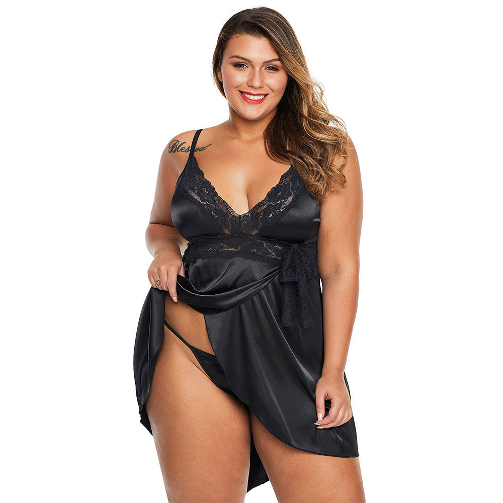 Plus Size Sexy Lingerie Loungewear Women's Lace Lace Pajamas