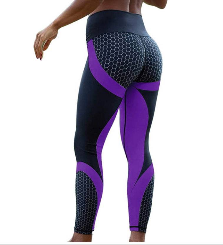 Yoga Fitness Leggings Women Pants Fitness Slim Tights Gym Running Sports Clothing Blue Purple