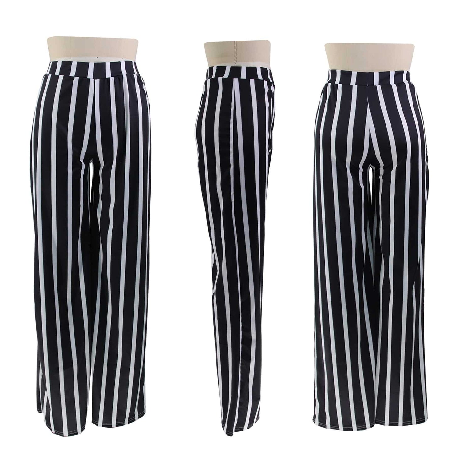 Fashion Casual Women's Striped Wide Leg Pants Summer - Clothing Personality