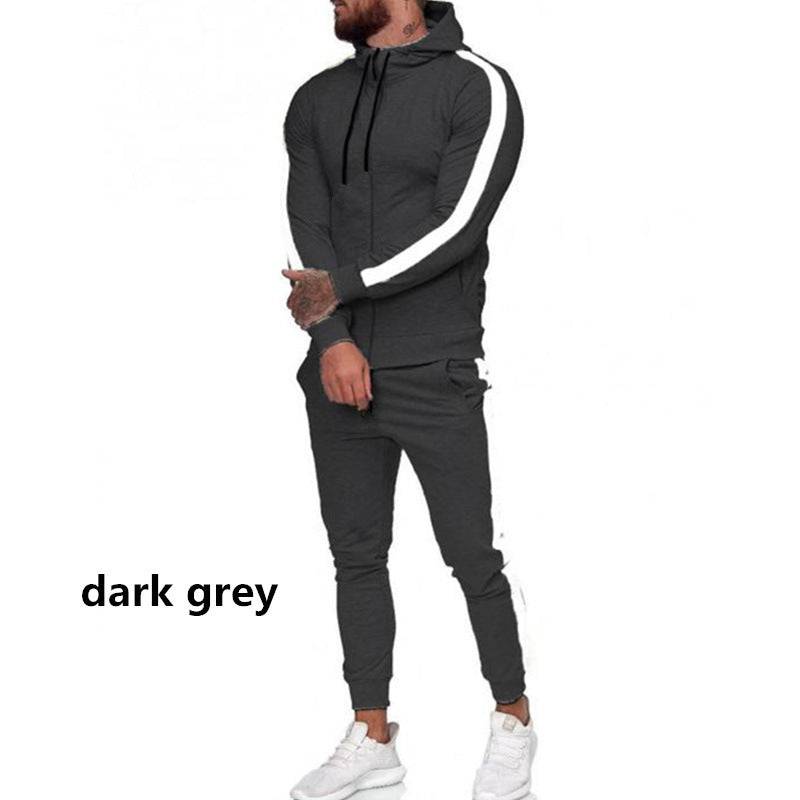 Men's Zip Shirt Hooded Sports Suit - Clothing Personality