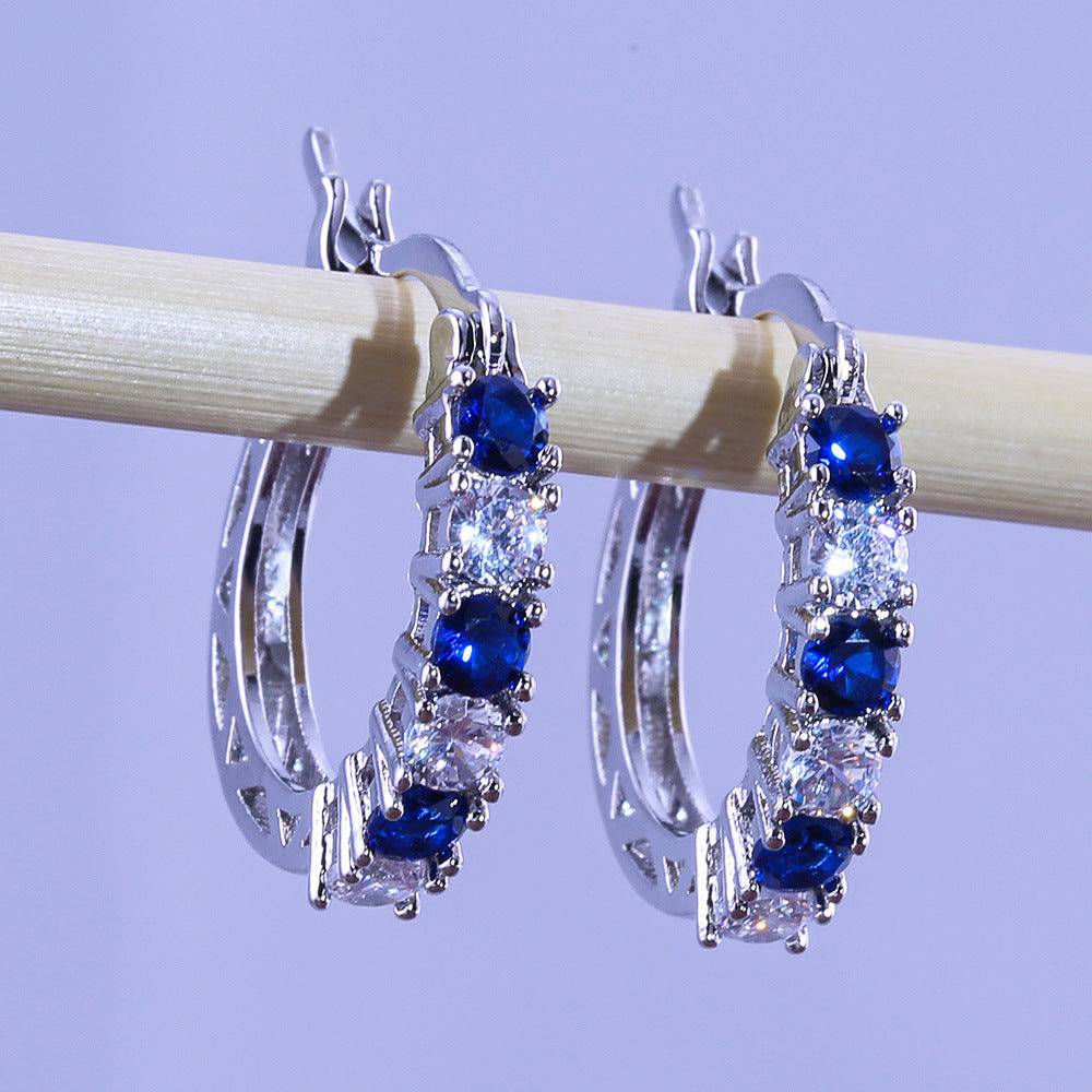 Colorful Cubic Zirconia Ear Buckles Earrings - Clothing Personality