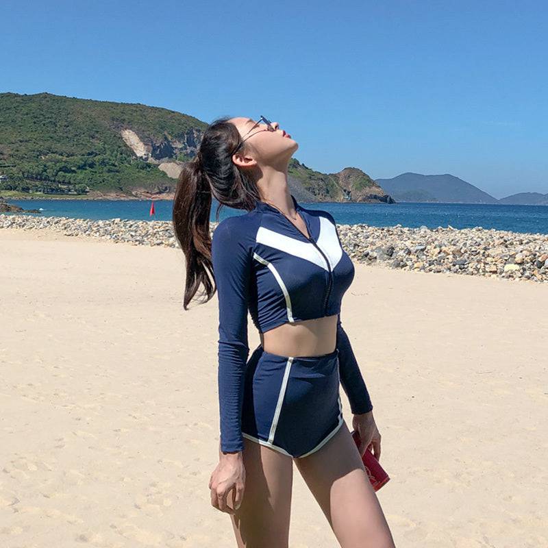 Fashionable sunscreen long sleeve swimsuit - Clothing Personality