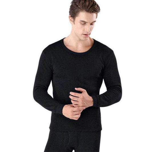 Men Round Neck Warm Pajamas Suit - Clothing Personality