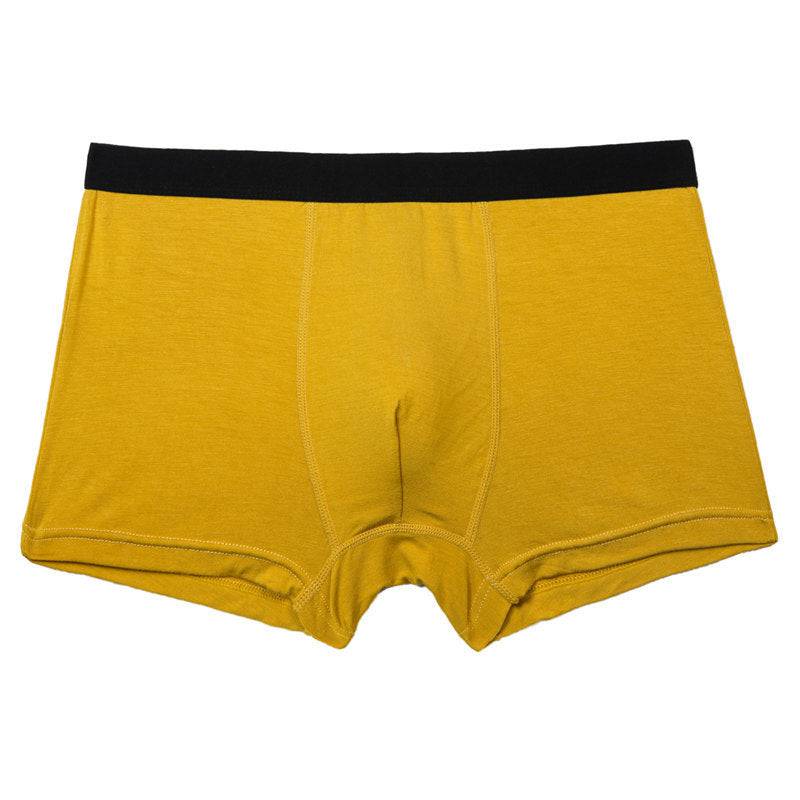 Men Boxer Shorts Pure Color Bamboo Fiber Men Underwear - Clothing Personality