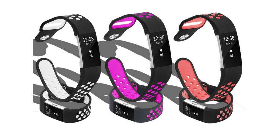 Fitbit Strap Charge2 Monochrome Round Hole Silicone Strap - Clothing Personality