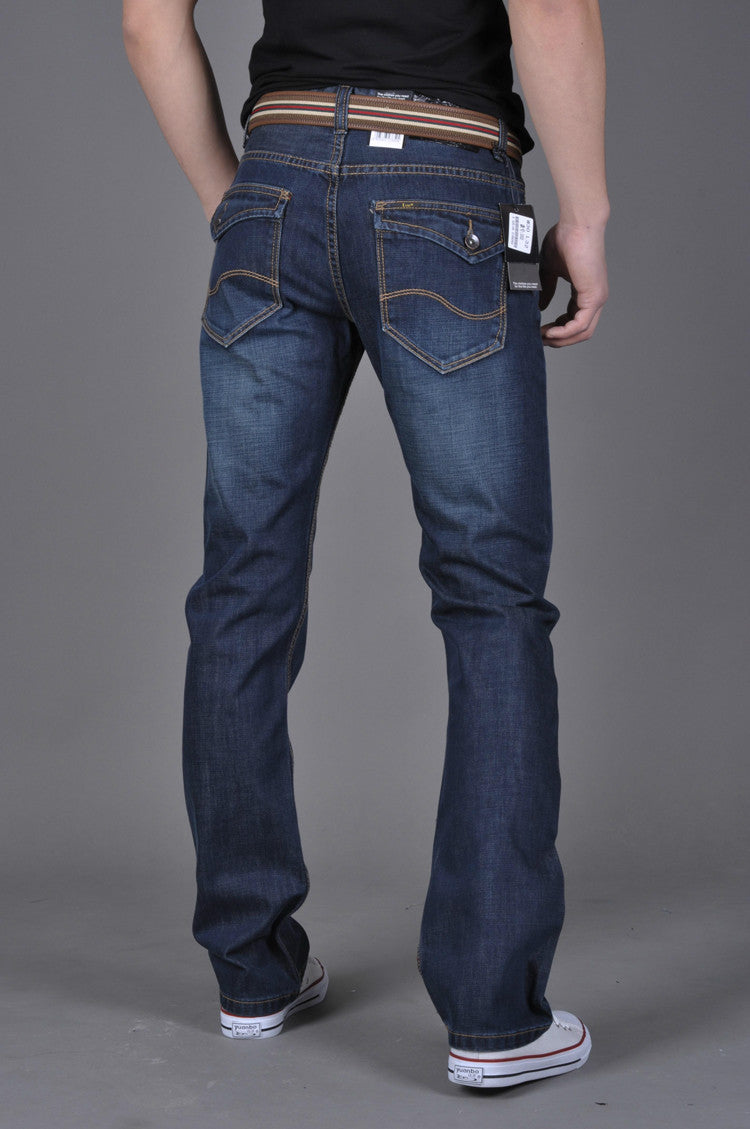 Men's Denim Long Pants Trendy Men's Denim Straight-Leg Pants - Clothing Personality