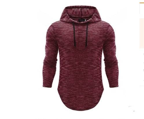 Men's Casual Cotton Hoodies Long Sleeve Sweatshirts Solid Color With Hat - Clothing Personality