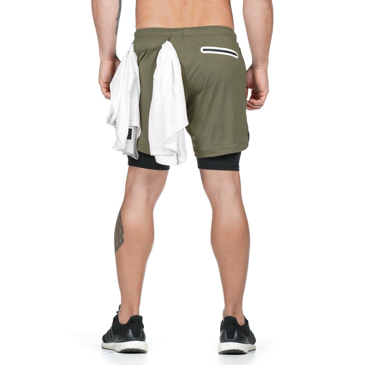 Running Shorts Men 2 In 1 Double-deck Quick Dry GYM Fitness Jogging Workout Pants - Clothing Personality