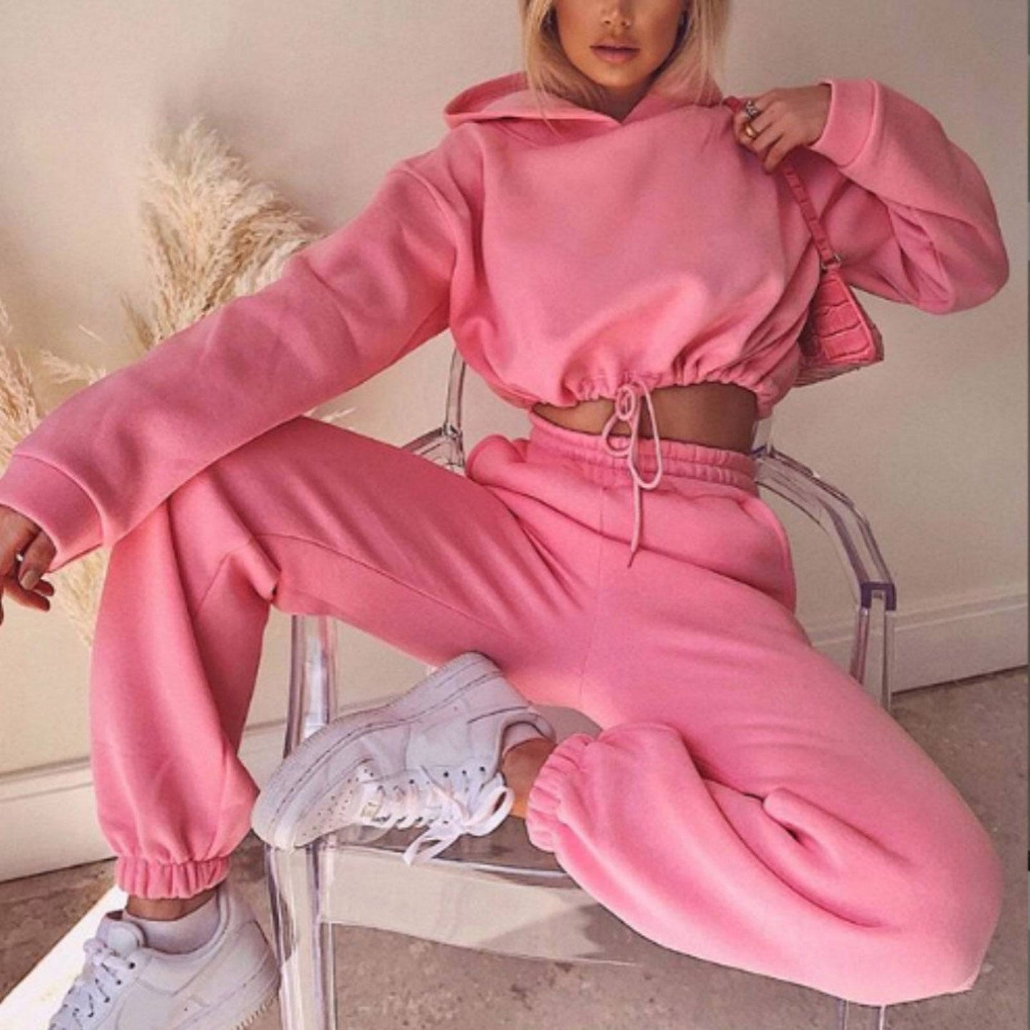 Jogging Suits For Women 2 Piece Sweatsuits Tracksuits Sexy Long Sleeve HoodieCasual Fitness Sportswear - Clothing Personality