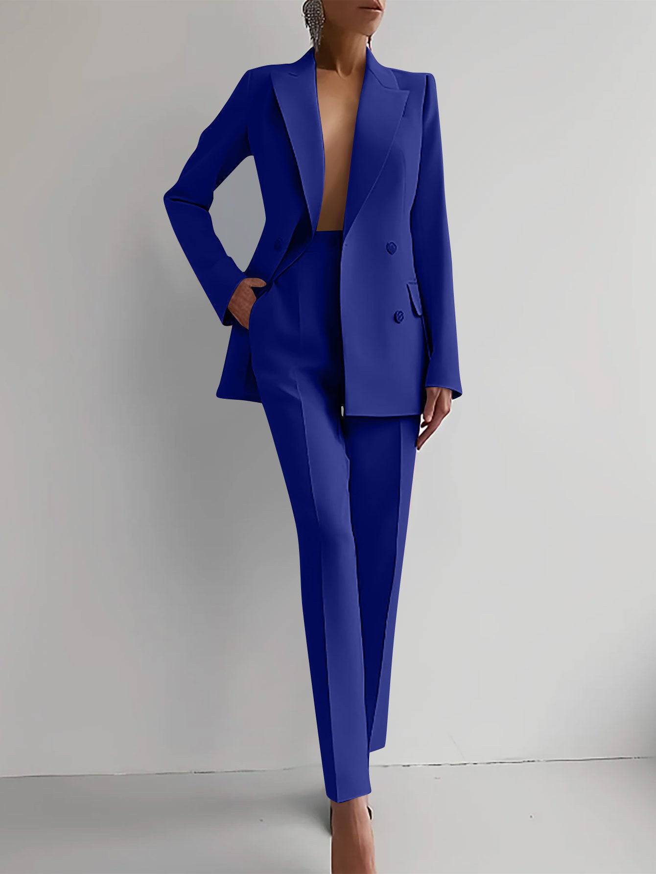 Women's Business Suit Two-Piece Outfit Blazer and Pants Set Business Suit Office Fashion Casual Business Attire Women's - Clothing Personality
