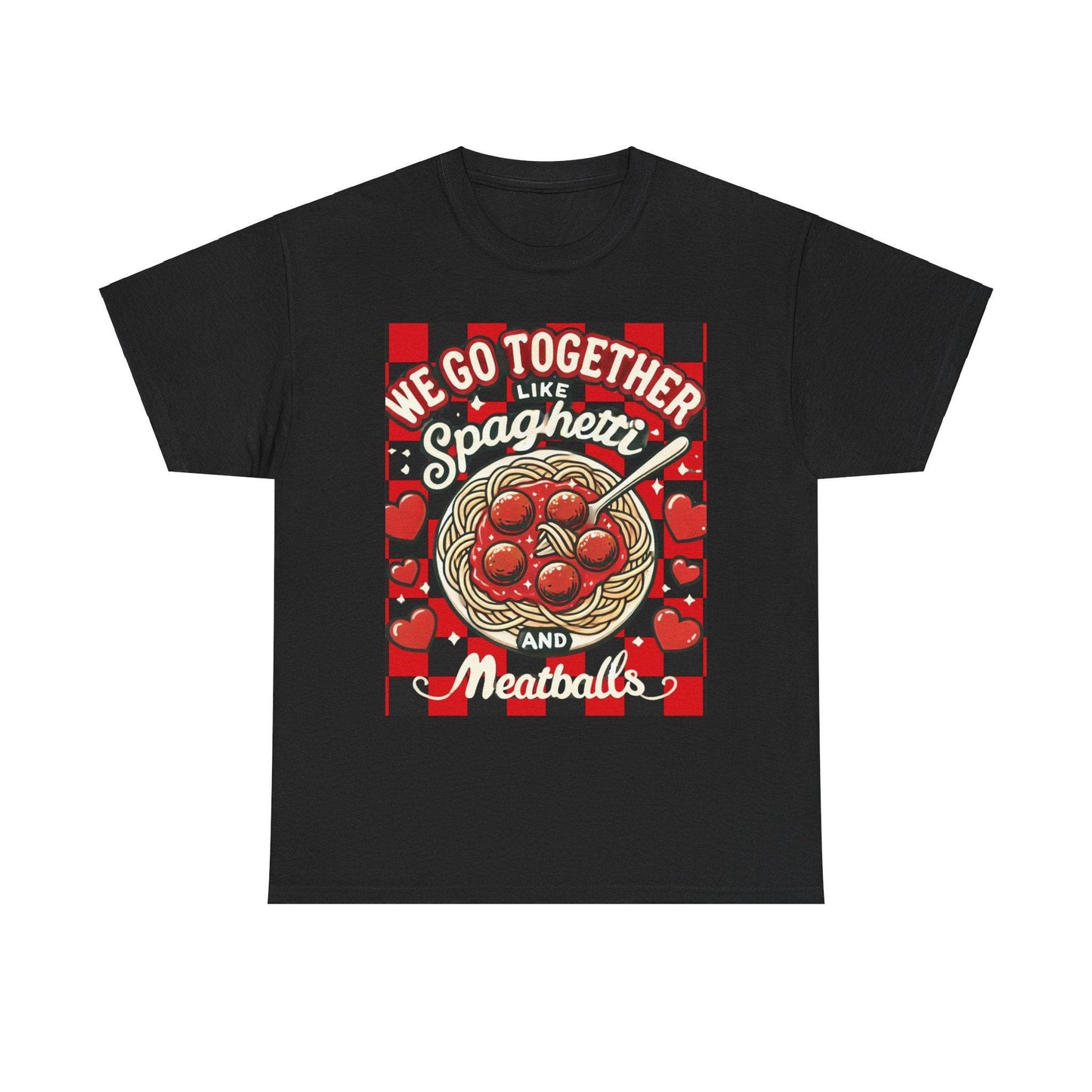 Perfect Pair: Spaghetti and Meatballs Graphic Tee - Cute Foodie T-Shirt for Couples - Clothing Personality