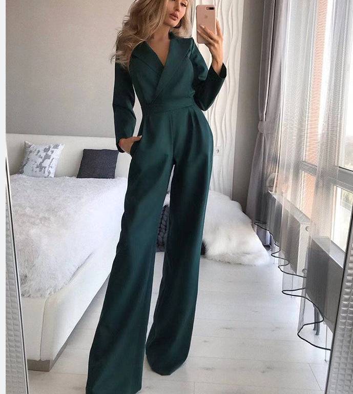 Women's Jumpsuit Spring Solid Color Slim Bodysuit Ladies New Style - Clothing Personality
