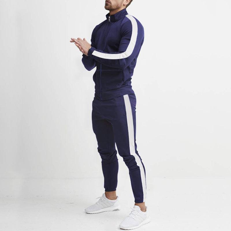 Men's Fashion Personalized Color Matching Hooded Sports Suit - Clothing Personality