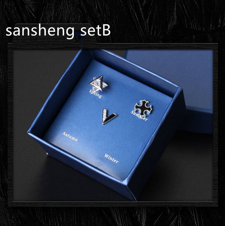 925 Silver Men''s Earrings Single Fashionable Silver Earrings - Clothing Personality