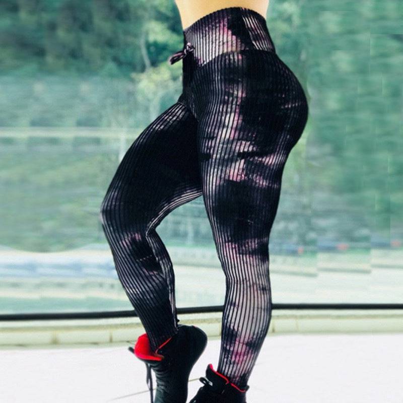 Women's Striped Printed Yoga Pants Printing Leggings - Clothing Personality