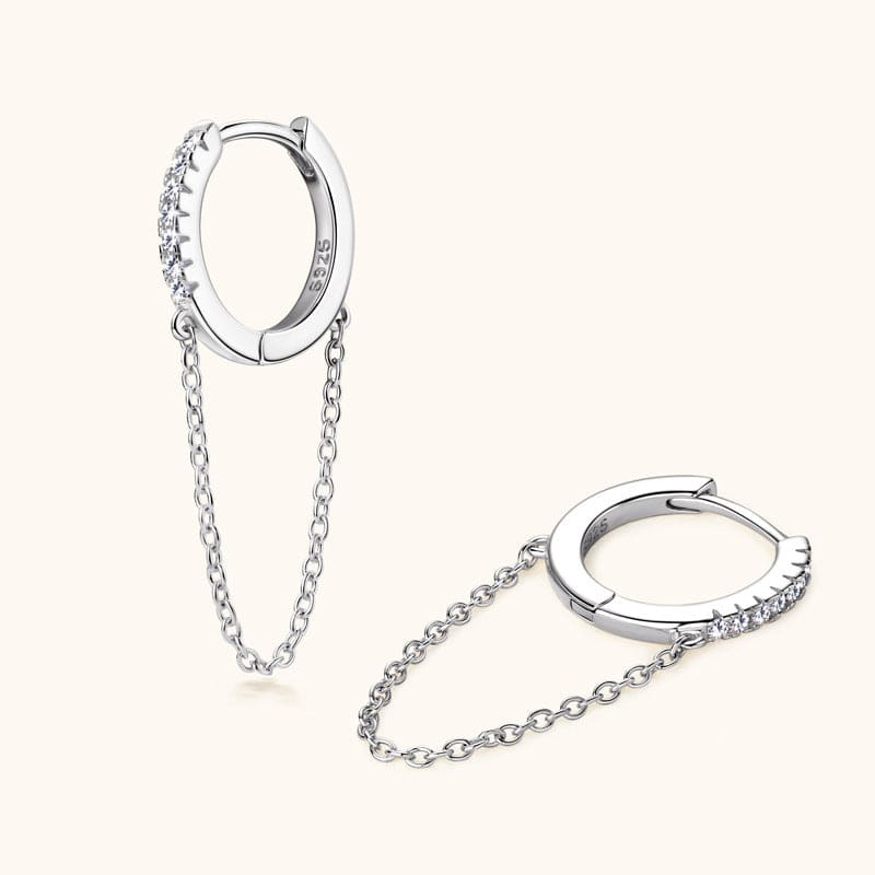 Fashion Personality Bling Diamond Earrings Tassel Chain Ear Ring - Clothing Personality