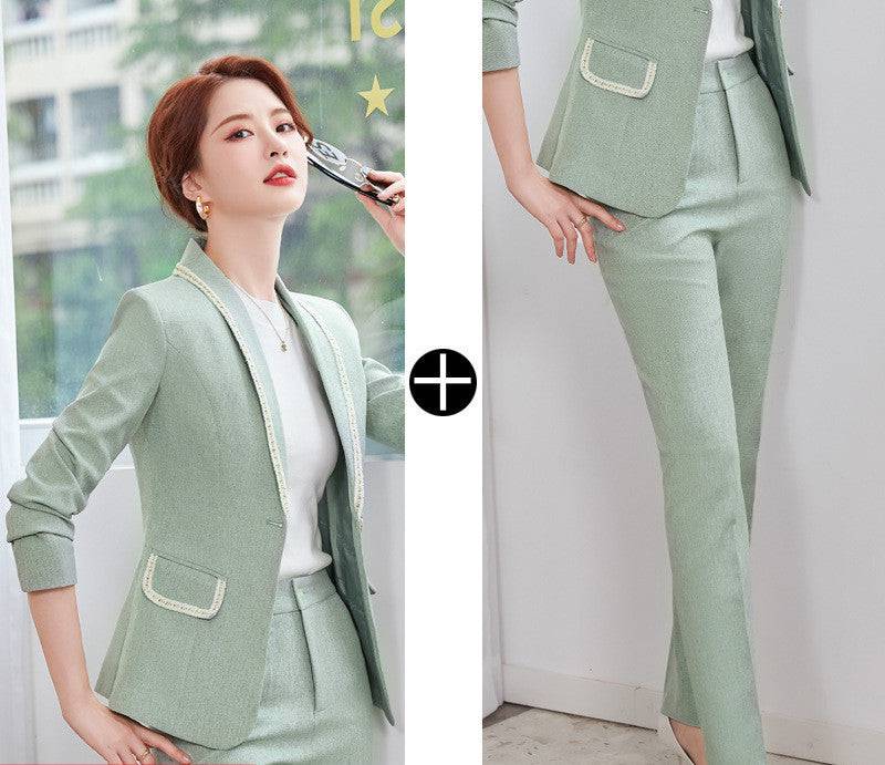 Women's Contemporary Modern Two-Piece Business Pants Suit - Clothing Personality