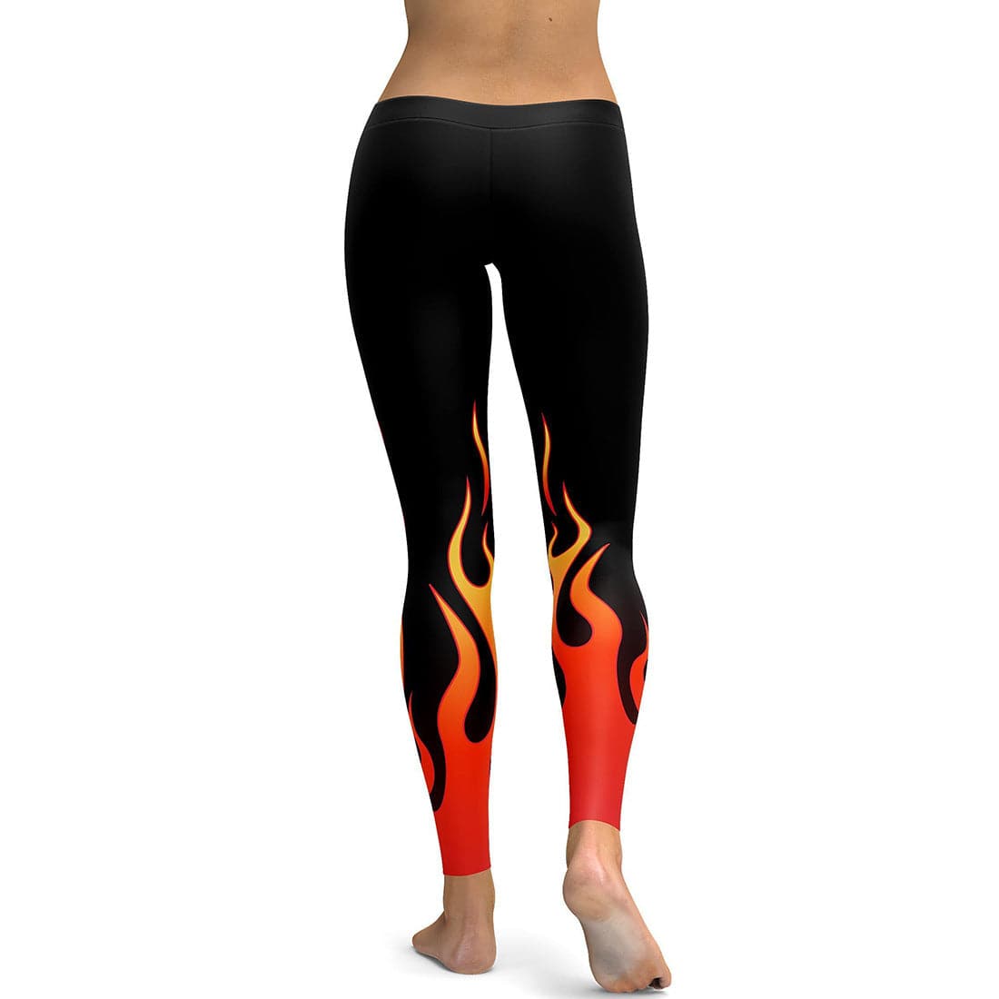 Gradient Flame Print Ladies Breathable Sports Yoga Leggings - Clothing Personality