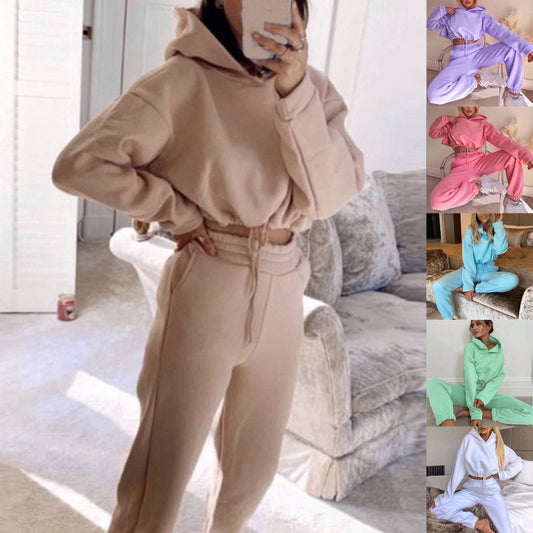 Jogging Suits For Women 2 Piece Sweatsuits Tracksuits Sexy Long Sleeve HoodieCasual Fitness Sportswear - Clothing Personality