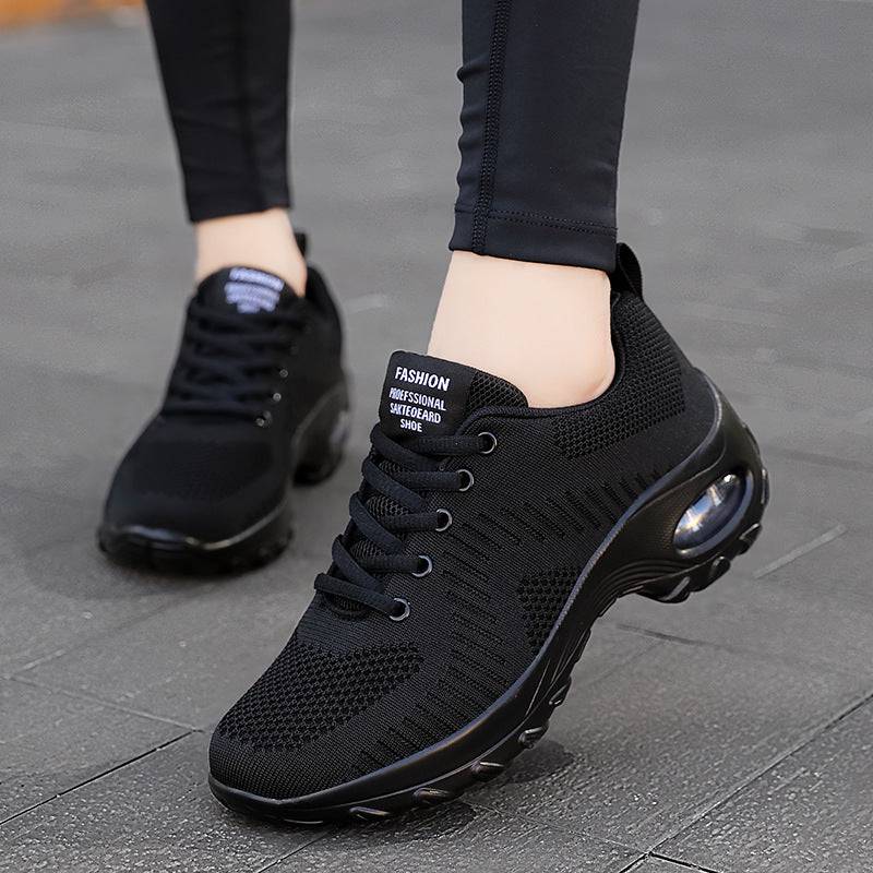 Round Toe Front Lace-up Women's Low Top Mesh Sneakers - Clothing Personality