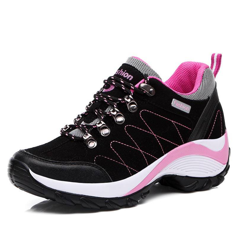 Women’s Genuine Leather Hiking Sneakers – Non-Slip, Lace-Up Trail Shoes - Clothing Personality