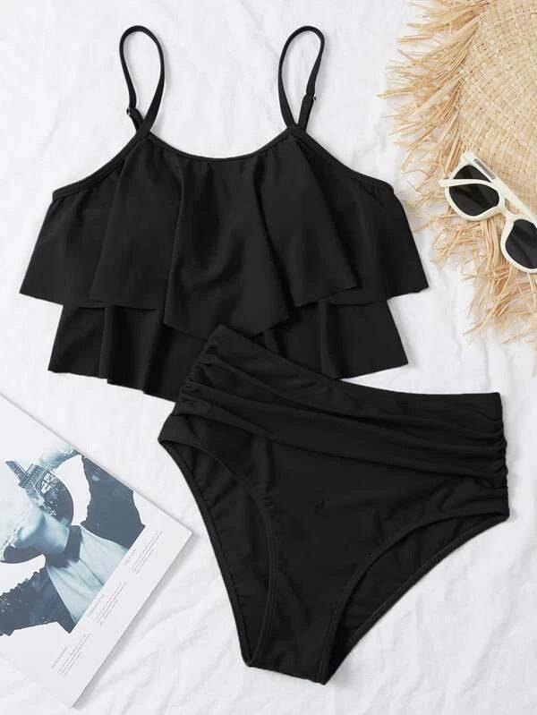 Tankini Split High Waist Bikini - Clothing Personality