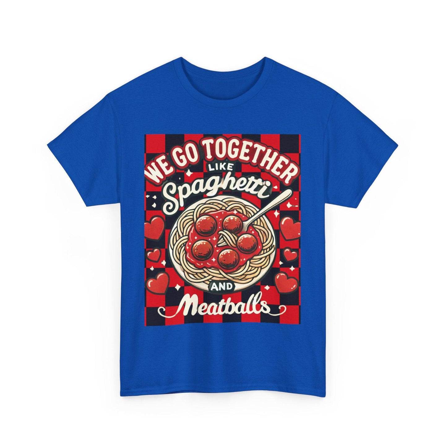 Perfect Pair: Spaghetti and Meatballs Graphic Tee - Cute Foodie T-Shirt for Couples - Clothing Personality