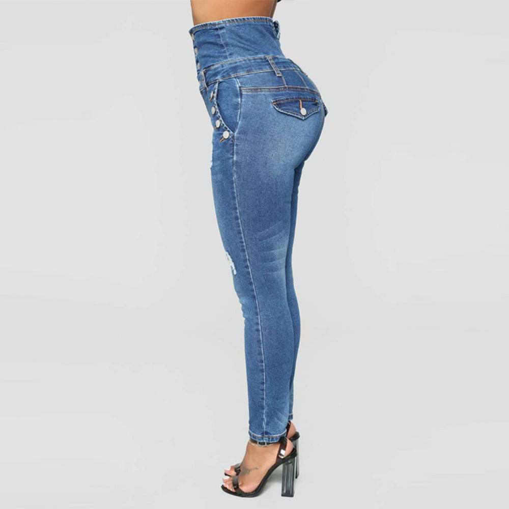 High Stretch Skinny Denim Pencil Pants - Plus Size Women's Jeans - Clothing Personality