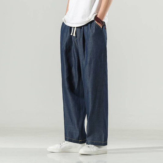 Men's Tencel Denim Casual Plus Size Loose Pants - Clothing Personality