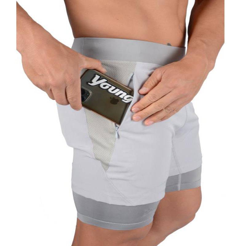 New Running Shorts Summer Men's Gym Fitness Bodybuilding Training Quick-drying Shorts Men's Jogging Running Sports 2-in-1 Shorts - Clothing Personality