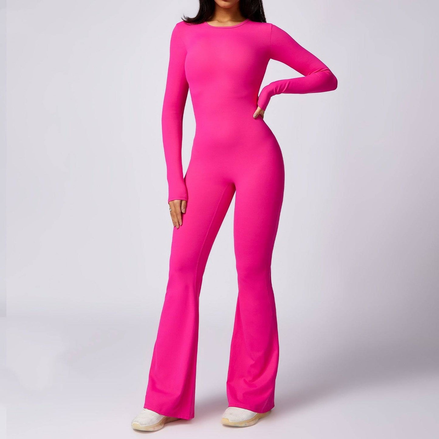 Leisure Horn Long Sleeve Yoga Jumpsuit - Clothing Personality