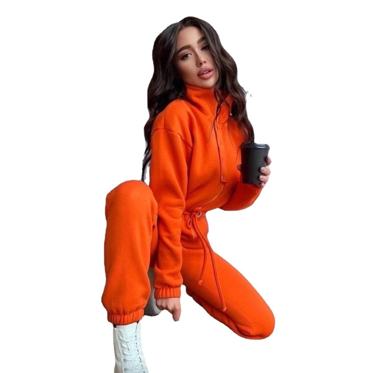 Stand-up Collar Cinched European And American Leisure Jumpsuit - Clothing Personality