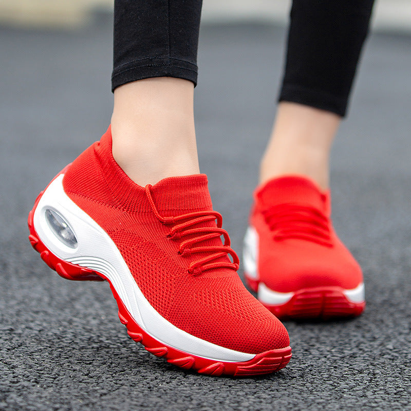 Sports Women Flying Knit Socks Shaking Shoes - Clothing Personality