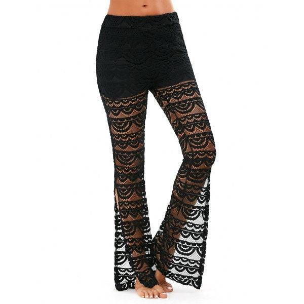 Summer Women Elegant Patchwork Sheer Pants - Clothing Personality
