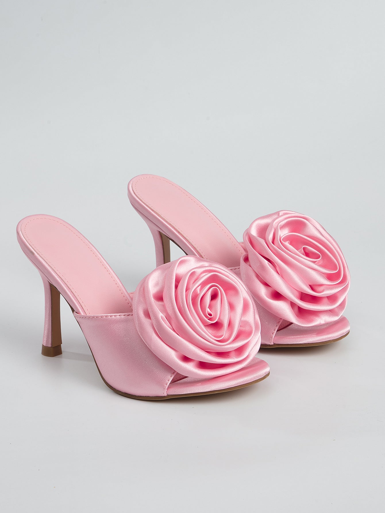 Ladies Stiletto Heel Kitten Heel Open Toe Pink Shoe Sandals