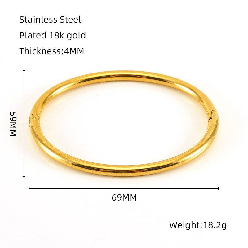 Fashion Bamboo Titanium Steel Bracelet Three Beads - Clothing Personality