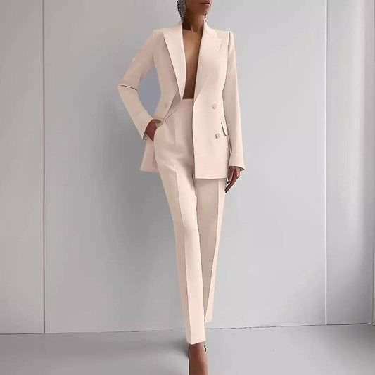 Women's Business Suit Two-Piece Outfit Blazer and Pants Set Business Suit Office Fashion Casual Business Attire Women's - Clothing Personality