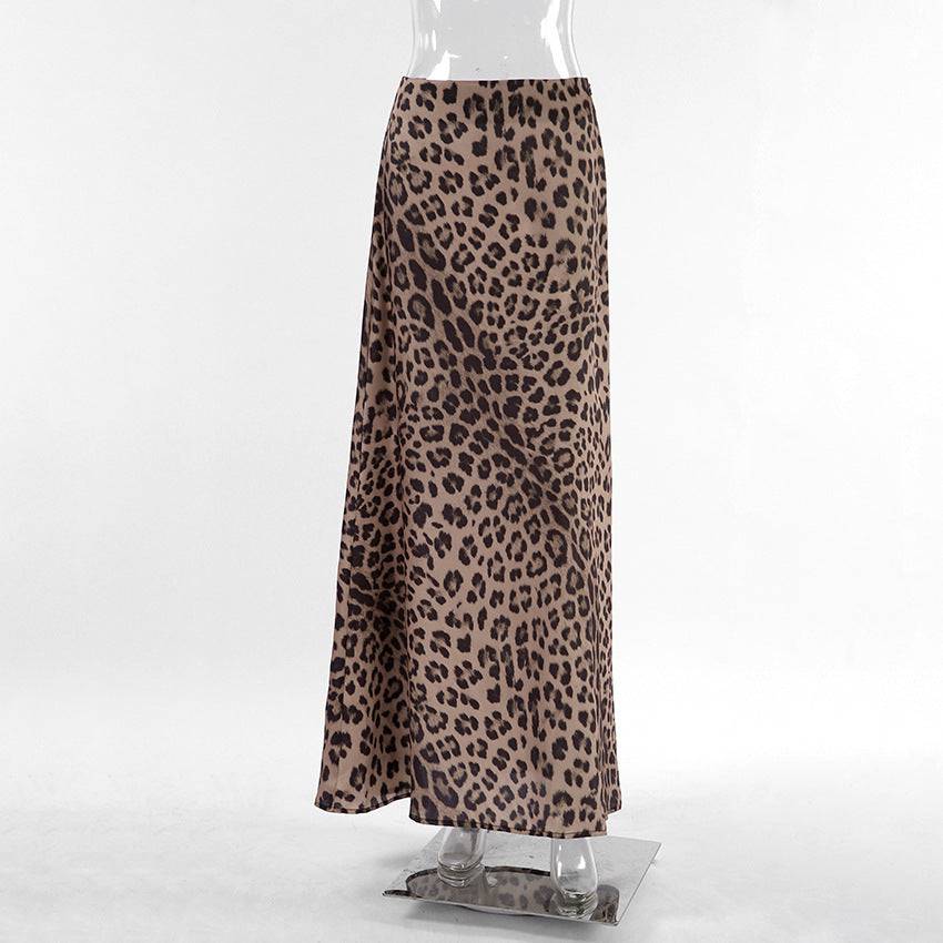 Leopard Print Dress Fashion Mermaid Skirt Womens Clothing - Clothing Personality