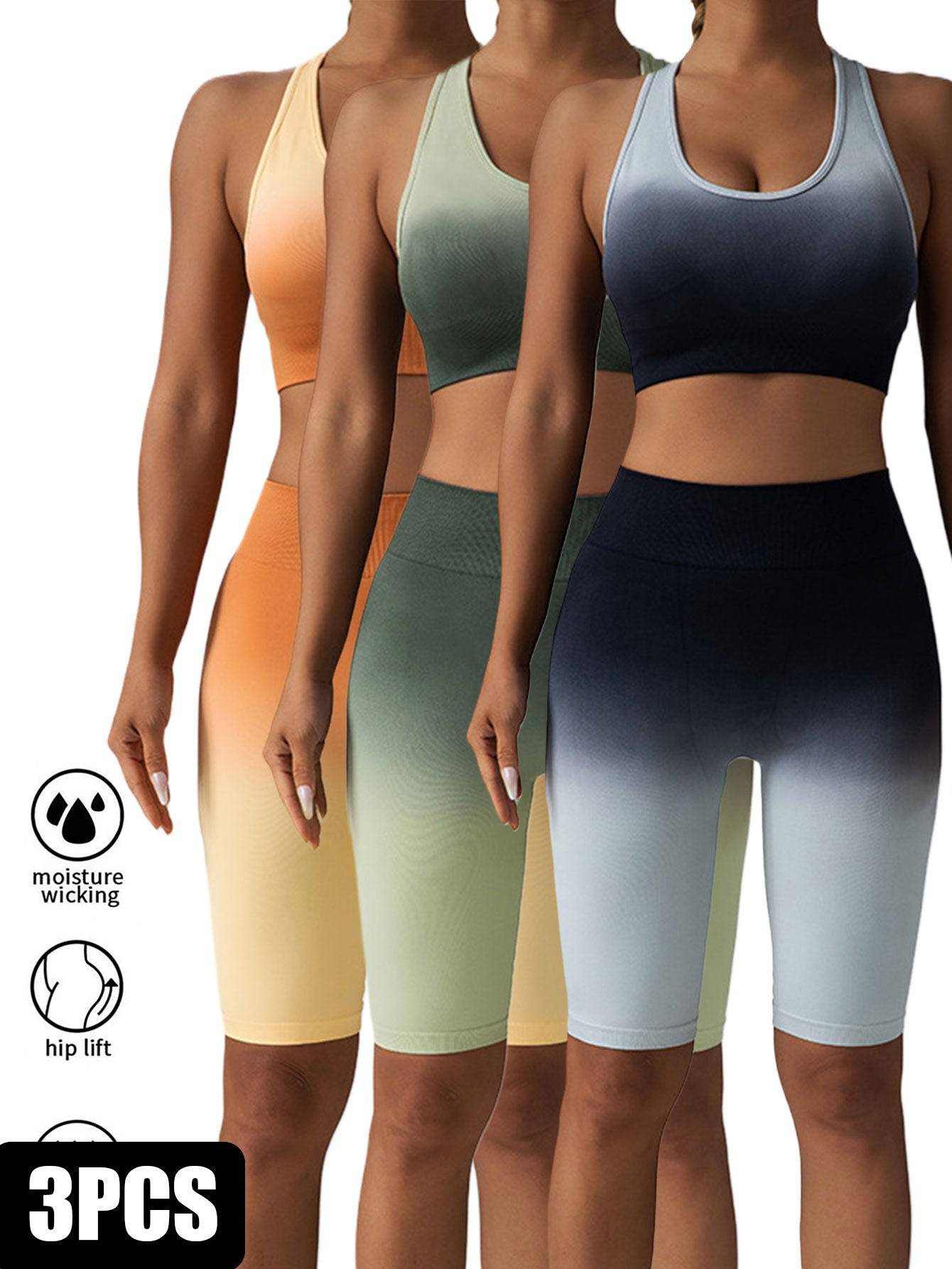 3 Pack Women Workout Shorts Scrunch Shorts Seamless High Waisted Contour Gym Yoga Biker Shorts - Clothing Personality