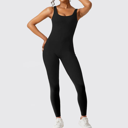 Women Sleeveless Flare Jumpsuits Fitness Yoga Long Pants - Clothing Personality