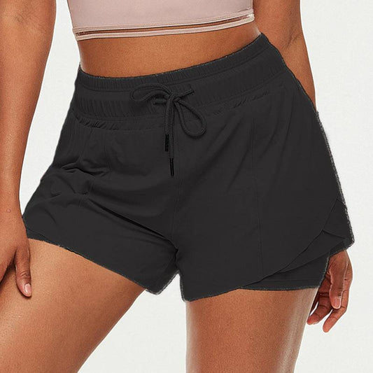 Women's Layered Lined Fitness Shorts Running Yoga Shorts - Clothing Personality
