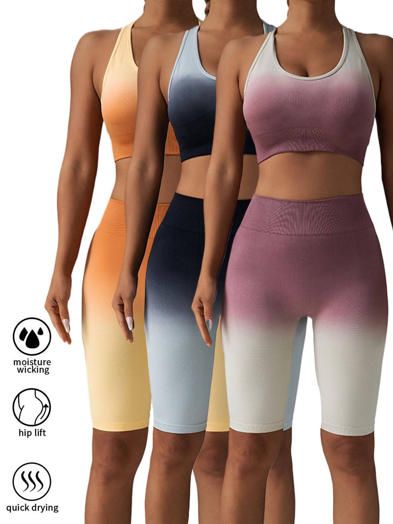 3 Pack Women Workout Shorts Scrunch Shorts Seamless High Waisted Contour Gym Yoga Biker Shorts - Clothing Personality